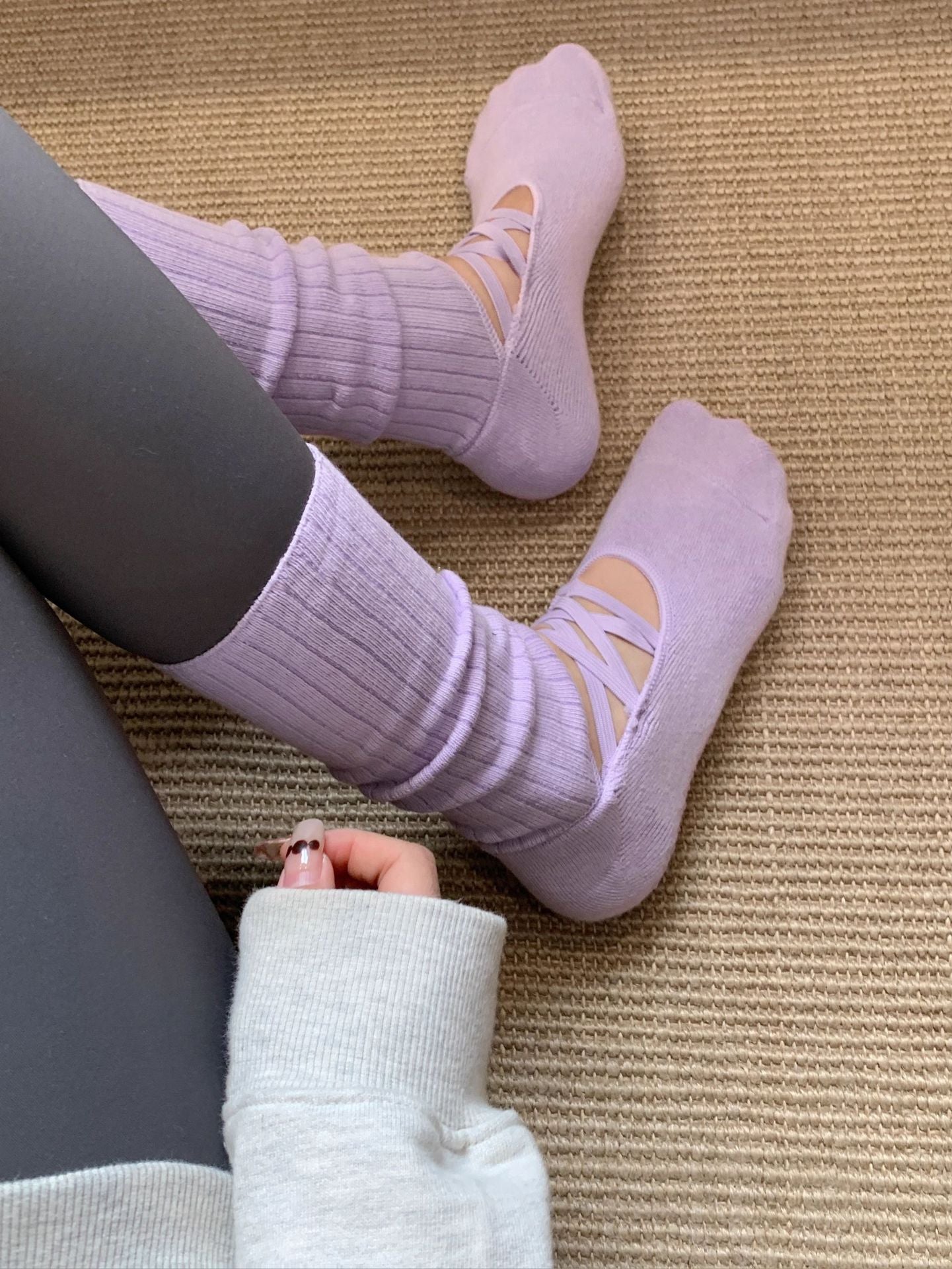 Base & Balance | The Signature Balletcore Ribbed Grip Socks