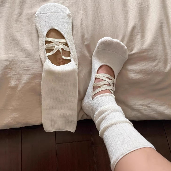 Base & Balance | The Signature Balletcore Ribbed Grip Socks