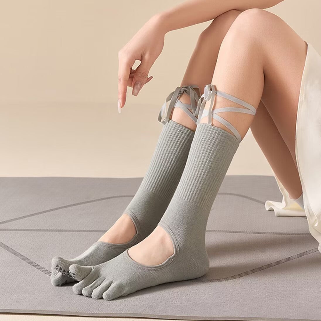 The Signature Balletcore Strappy Five-Toe Grip Socks