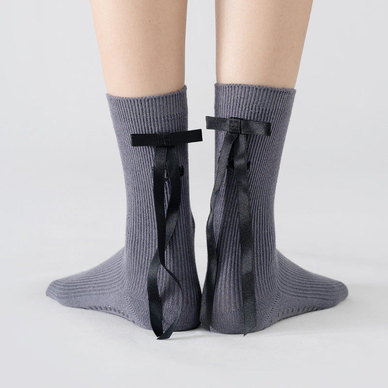 Coquette Bow Pilates Grip Socks | Ballet Inspired Non-Slip Yoga Socks