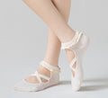 Elegant Mary Jane Pilates Socks | Grippy Barre Socks with Ruffle Lace